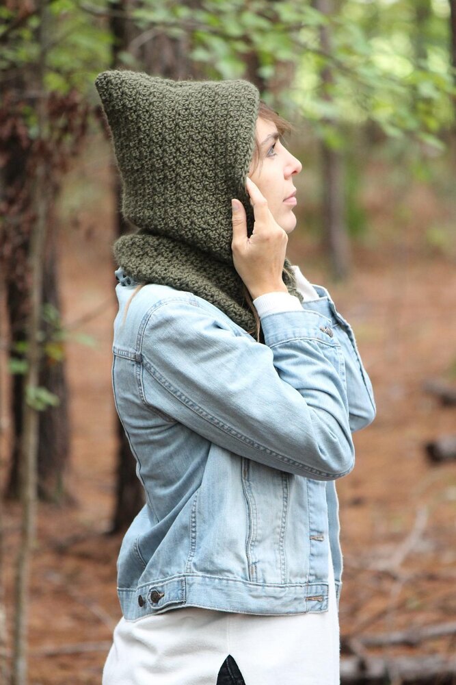 Trailhead Hooded Scarf Crochet pattern by Kay Krochets | LoveCrafts