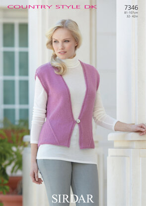 Ladies Waistcoat in Sirdar Country Style DK - 7346 - Downloadable PDF