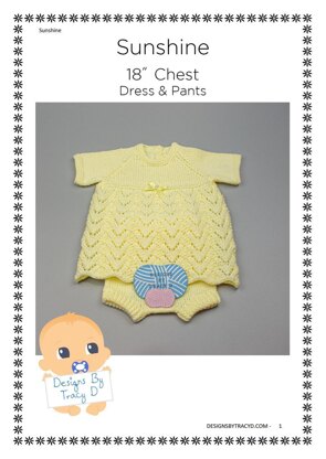 Sunshine Baby Dress 18 inch chest knitting pattern