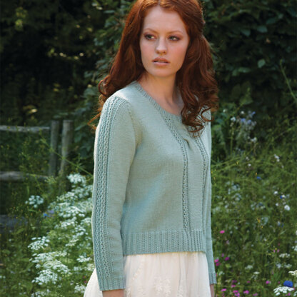 Wendy Cable Sweater - Knitting Pattern for Women in Debbie Bliss Eco Baby