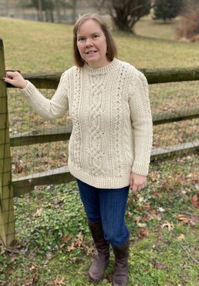 Bonnie's Aran Cabled Jumper Crochet pattern by Bonnie Barker | LoveCrafts