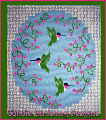 Happy Hummingbirds - overlay mosaic blanket