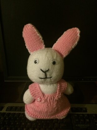 Cuddly Bunny with Detachable Pink Dress