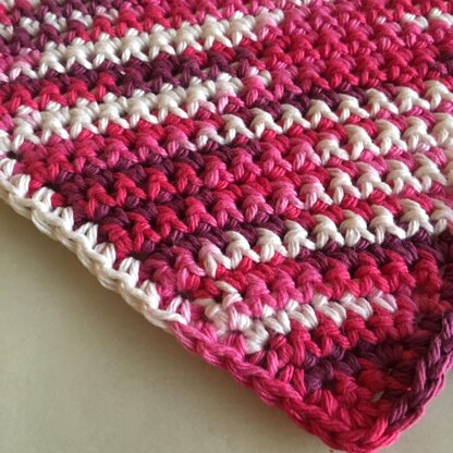 Classic easy crochet diagonal dishcloth