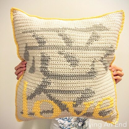 Love Crochet Throw Pillow