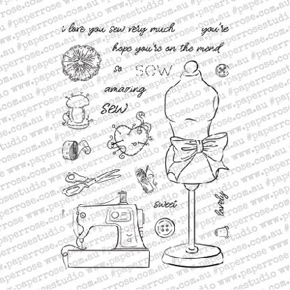 Paper Rose Clear Stamps 4"X6" - Sew Lovely