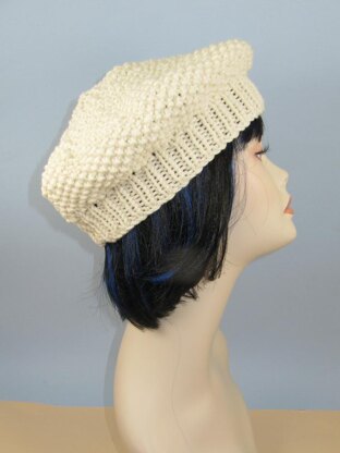 Chunky Moss Stitch Beret Hat