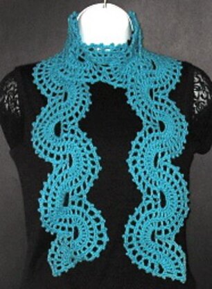 Exquisite Aqua Wheelie Lace Scarf