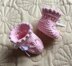 Knit Pink Booties with Pearls