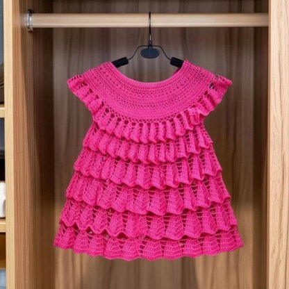 Crochet Baby Dress Pattern + Video Tutorial – Lacy Baby Girl Outfit, Preemie to Newborn Size PDF