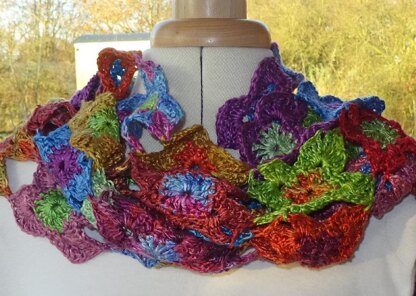 Starflower crochet scarf