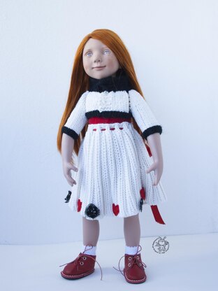 Outfit White and red for doll 18 inch