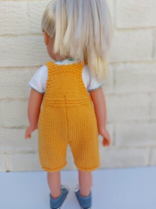 18in doll dungarees and top