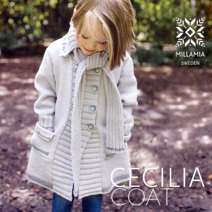 "Girls' Cecilia Coat" - Coat Knitting Pattern For Girls in MillaMia Merino Wool