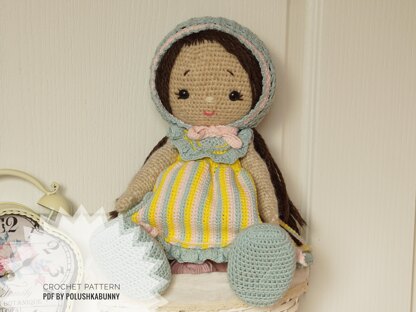 Doll Clothes, Crochet Pattern - Outfit APRIL