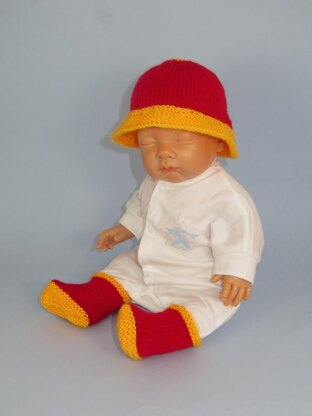 Anyone for Polo? Baby Hat and Booties Set