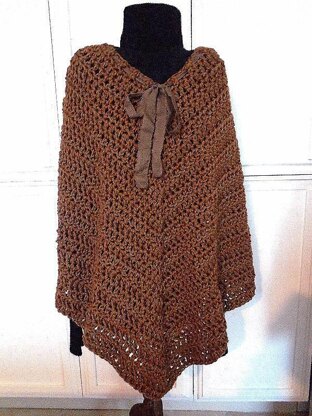 735 cowl neck poncho, cape, shawl, all adult sizes