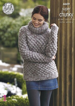 Sweater & Coatigan in King Cole Big Value Super Chunky Twist - 4609 - Downloadable PDF