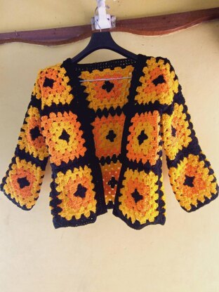 Simple granny square cardigan