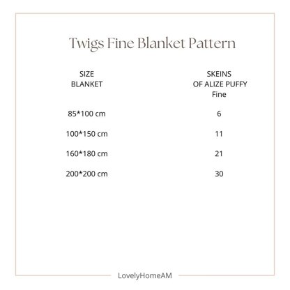 Twigs Fine Blanket Pattern