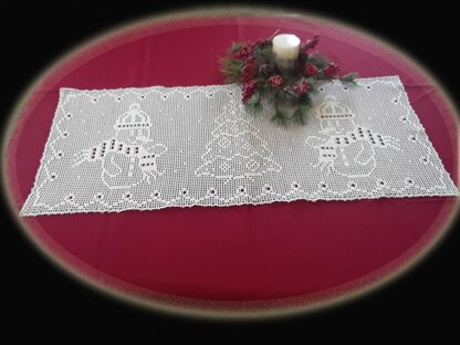 Winter Wonderland Table Runner - Filet Crochet Pattern & Charts