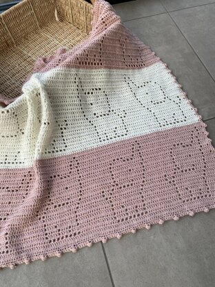 Elephant Filet Crochet Blanket