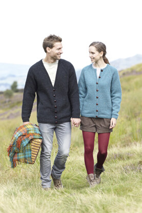 Ladies & Mens Cardigans in Hayfield Bonus Aran Tweed - 7052