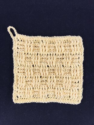 EASY BEGINNER'S Basketweave Dish Cloth