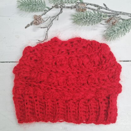 Bonnet de chignon “Pompon de Noël”