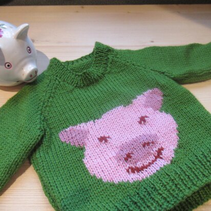 Baby Piggy Motif Jumper