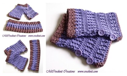 LILAC Mittens AND Headband