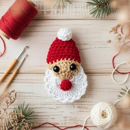 Crochet Santa Clause Hair Clip Pdf + Video Tutorial