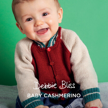 Lou Kid's Baseball Jacket - Free Kitting pattern for Babies in Debbie Bliss Baby Cashmerino