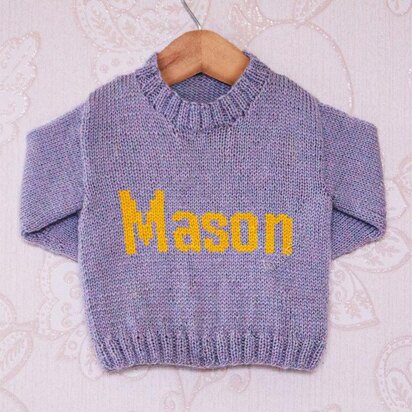 Intarsia - Mason Moniker Chart - Childrens Sweater