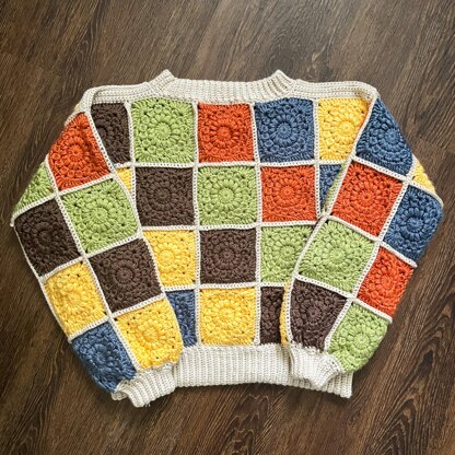 Patchwork Sweater Crochet pattern by Auburn Threads | LoveCrafts