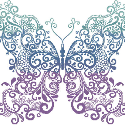 Purple Blue Green Butterfly - #11676