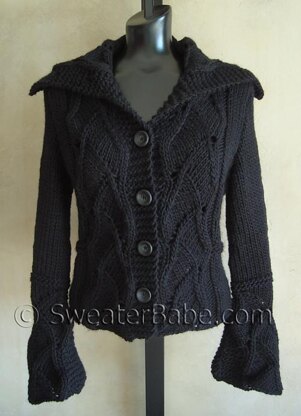 #109 Lace Inset Shaped Cardigan or Vest