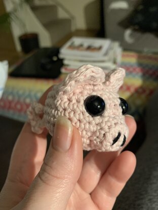 Crocheted Pig Keyring