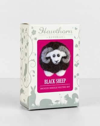 Hawthorn Handmade Black Sheep Brooch Needle Felting Kit