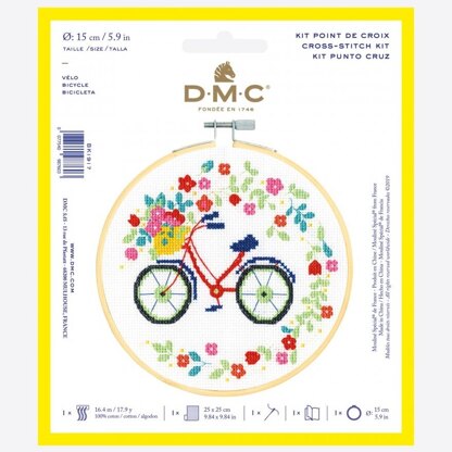 DMC Cross Stitch Kit - Bicycle - 25cmx25cm