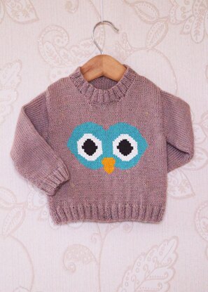 Intarsia - Owl Face Chart - Childrens Sweater