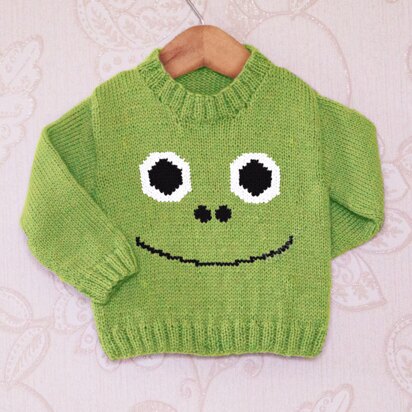 Intarsia - Frog Face Chart - Childrens Sweater