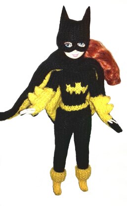 Batgirl Barbie costume, 11" -12" doll