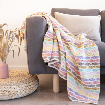 Stripy Waves Blanket in Yarn and Colors Baby Fabulous - YAC100145 - Downloadable PDF
