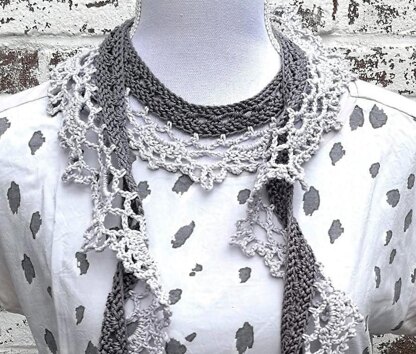 Celosia twisted lace ruffle scarf