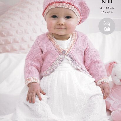 Baby Cardies and Beret in King Cole Cherished and Cherish DK - 4193 - Downloadable PDF