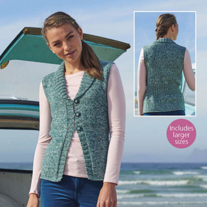 Woman’s Waistcoat in Sirdar Dapple DK - 8068 - Downloadable PDF - knitting pattern