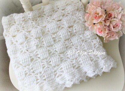 White Lace Christening Shawl Blanket