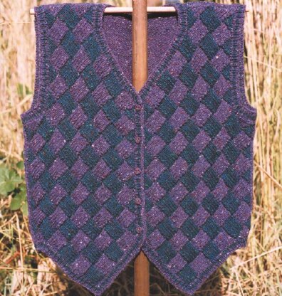 Entrelac Tuxedo Vest