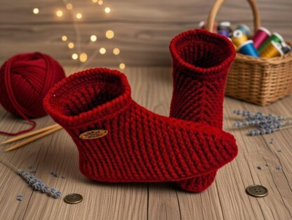 Crochet Slipper Boot Pattern PDF + English Video Tutorial for Women